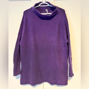 Free People Rich Purple Cowl Neck Sweater
